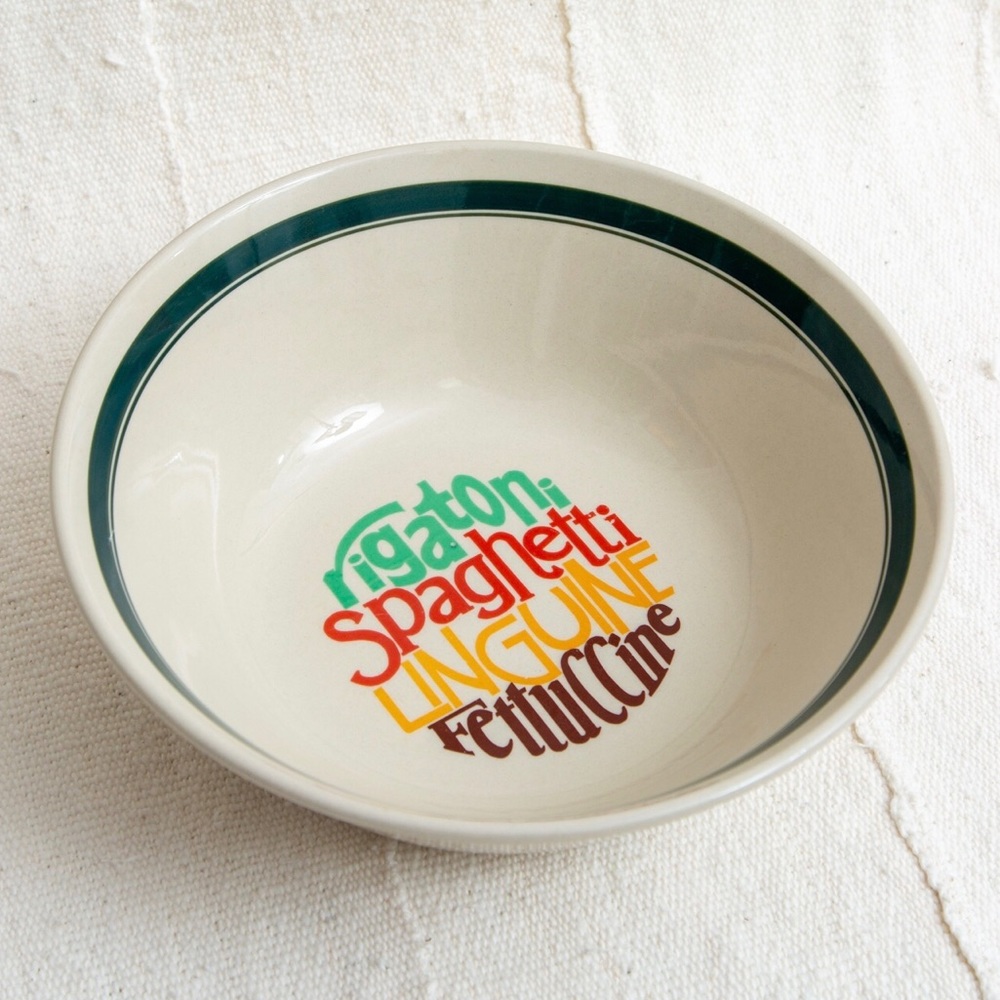 Vintage Stoneware Pasta Serving Bowl